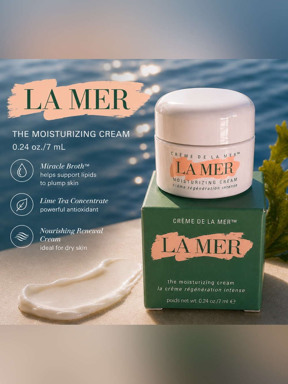 NIB! La Mer Crème de la Mer Moisturizer 0.24 oz/7 mL